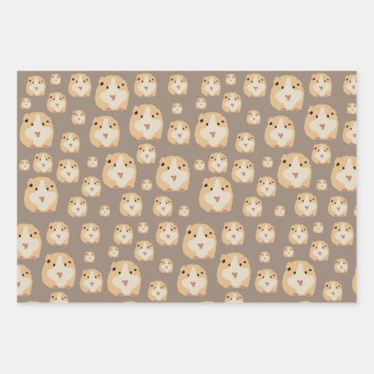 Niedlich Hamster Brown Pattern Geschenkpapier Set (Vorderseite 3)