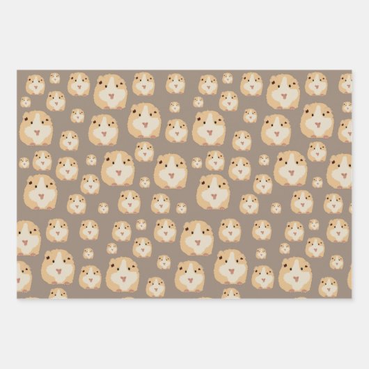 Niedlich Hamster Brown Pattern Geschenkpapier Set (Vorderseite)
