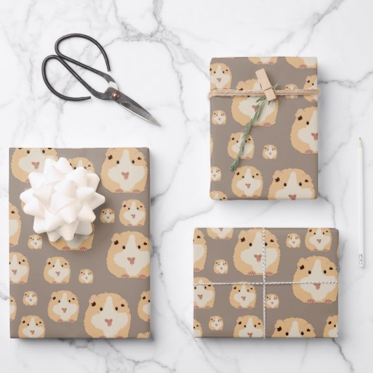 Niedlich Hamster Brown Pattern Geschenkpapier Set (Vorderseite)