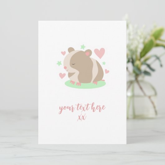 Niedlich Hamster Feiertagskarte (Stehend Vorderseite)