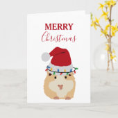 Niedlich Hamster Funny Animal Weihnachtsmannmütze Karte (Gelbe Blume)