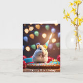 Niedlich Hamster-Geburtstagskarte Karte (Gelbe Blume)