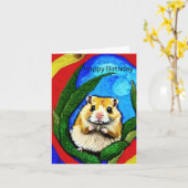 Niedlich Hamster-Geburtstagskarte Karte (Gelbe Blume)