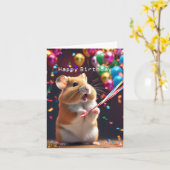 Niedlich Hamster-Geburtstagskarte Karte (Gelbe Blume)