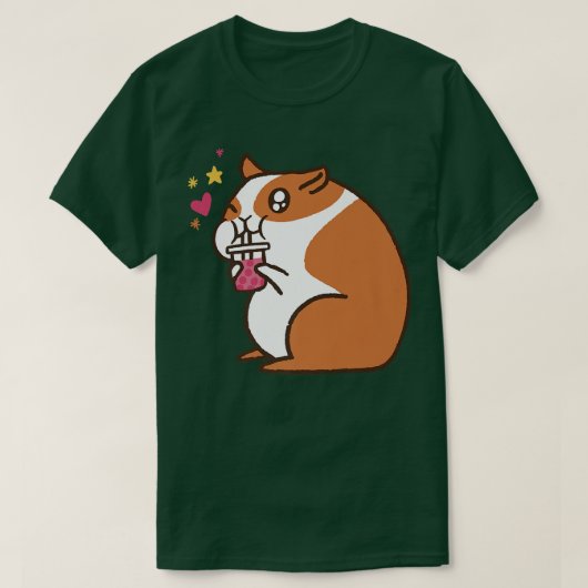 Niedlich Hamster Guinea Schweineblättertee T-Shirt (Design vorne)