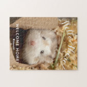 Niedlich Hamster Hello There Welcome Zuhause Puzzle (Horizontal)