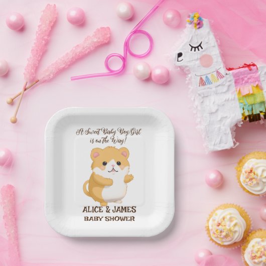 Niedlich Hamster-Kinderdusche Pappteller (Party)