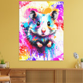 Niedlich Hamster Metal Print - farbenfroher Hamste Leinwanddruck (Insitu (Wohnzimmer))