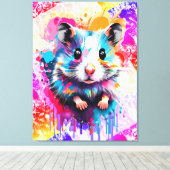 Niedlich Hamster Metal Print - farbenfroher Hamste Leinwanddruck (Insitu (Holzboden))
