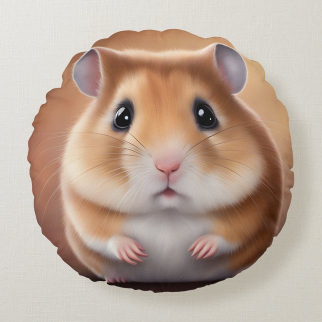 Niedlich Hamster Rundes Kissen (Vorderseite)