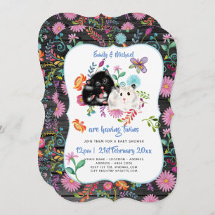 Niedlich Hamster TWINS Kinderdusche lädt zur Blume Einladung