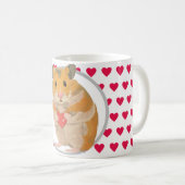 Niedlich Hamster und Red Hearts Kaffee-Tasse Kaffeetasse (VorderseiteRechts)