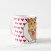 Niedlich Hamster und Red Hearts Kaffee-Tasse Kaffeetasse (Vorderseite Links)
