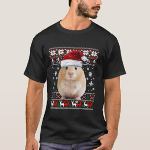 Niedlich Hamster Weihnachtsmannmütze Ugly Sweater  T-Shirt