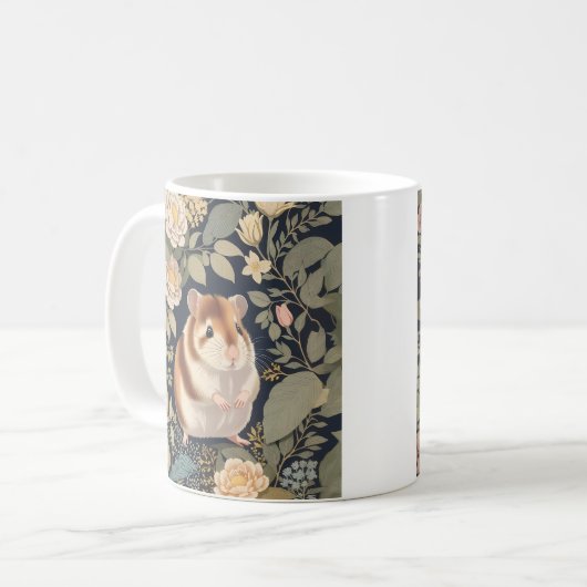 Niedlich Hamster William Morris Inspiriert Kaffeetasse (Vorderseite Links)