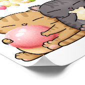 Niedlich Hanami Dango Cat Trio Poster (Ecke)