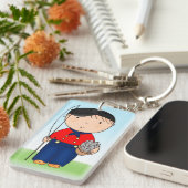 Niedlich Hand Drawn Dutch Boy Fisherman Watercolor Schlüsselanhänger (Vorderseite rechts)