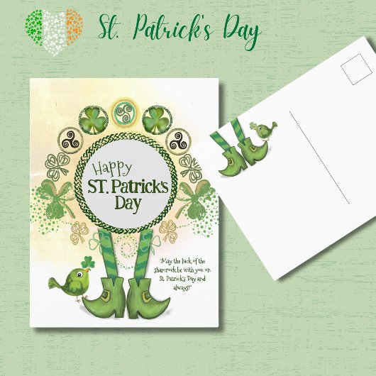 Niedlich Hand Drawn St.Patrick Day Postkarte