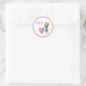 Niedlich Handgefertigt mit Liebe Runder Aufkleber (Tasche)