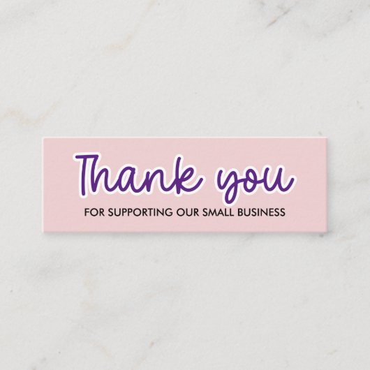 Niedlich Handgeschriebenes Geschäft Vielen Dank fü Mini Visitenkarte (Vorderseite)