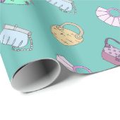 Niedlich Handgezogene Handtaschen Doodles Muster A Geschenkpapier (Rolleneckpunkt)