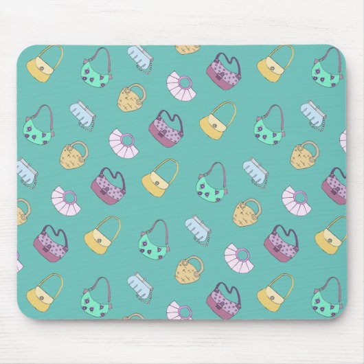 Niedlich Handgezogene Handtaschen Doodles Muster A Mousepad (Vorne)
