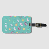 Niedlich Handgezogene Handtaschen Muster Aquamarin Gepäckanhänger (Vorderseite (Horizontal))