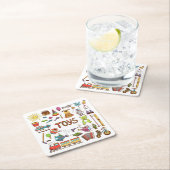 Niedlich handgezogene Kinder Cartoon Toys Rechteckiger Pappuntersetzer (Vor Ort)