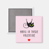 Niedlich Hang in There Valentine HangBlack Cat Magnet (Vorderseite/Rückseite)