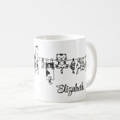Niedlich Hanging Kittens Individuelle Name Kaffeetasse (VorderseiteRechts)
