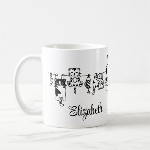 Niedlich Hanging Kittens Individuelle Name Kaffeetasse