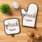 Niedlich Hanging Kittens Individuelle Name Ofenhandschuh & Topflappen-Set (Oben Unten)