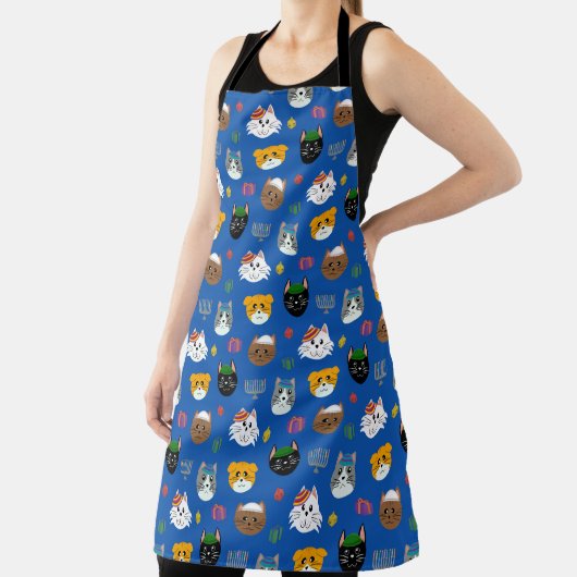 Niedlich Hannukah Cat Gemustert Schürze (InSitu)