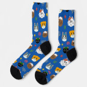 Niedlich Hannukah Cat Gemustert Socken (Linkes Detail)
