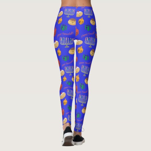 Niedlich Hannukah Gemustert Leggings (Rückseite)
