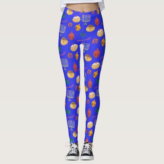 Niedlich Hannukah Gemustert Leggings (Vorderseite)