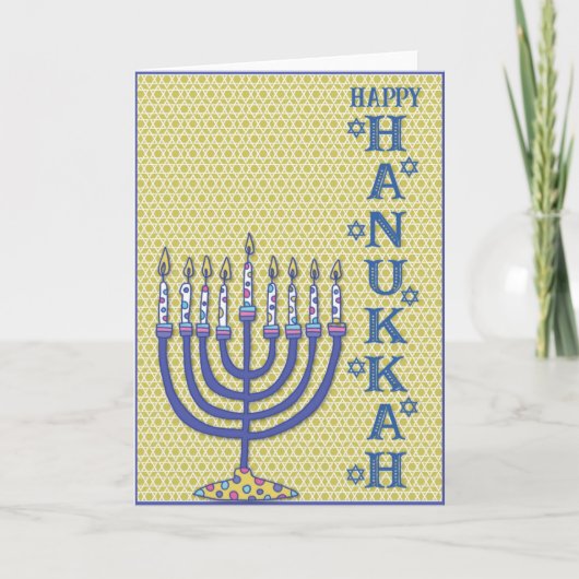 Niedlich Hanukkah Menorah Feiertagskarte (Vorderseite)