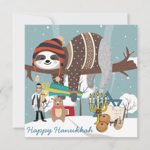 Niedlich Hanukkah Sloth Feiertagskarte