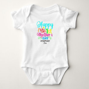 Niedlich Happy 1. Mütter Tag Erster Muttertag Baby Strampler
