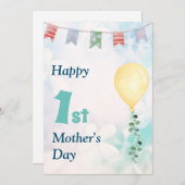 Niedlich Happy 1. Muttertagskarte Feiertagskarte (Vorne/Hinten)