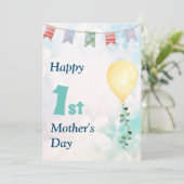 Niedlich Happy 1. Muttertagskarte Feiertagskarte (Stehend Vorderseite)