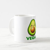 Niedlich Happy Avocado Vegan Lifestyle Kaffeetasse (Vorderseite Links)