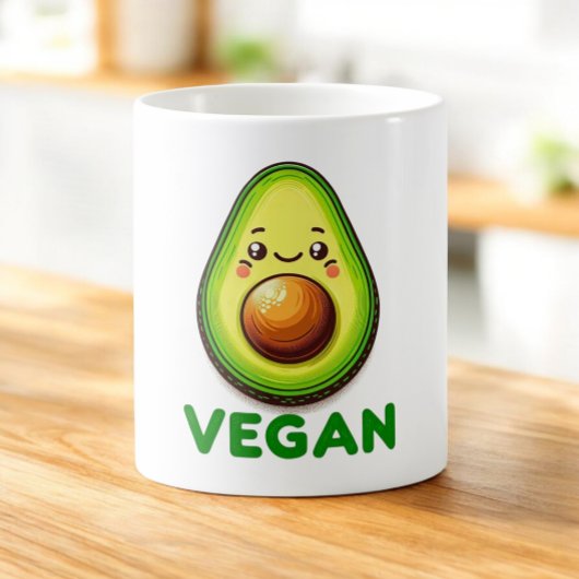 Niedlich Happy Avocado Vegan Lifestyle Kaffeetasse