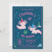 Niedlich Happy Axolotl Geburtstagsparty Einladung (Vorderseite)