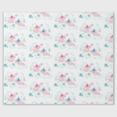 Niedlich Happy Axolotl Geburtstagsparty White Geschenkpapier (Flach)