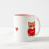 Niedlich Happy Baby Fox mit Herz Zweifarbige Tasse (VorderseiteRechts)