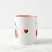Niedlich Happy Baby Fox mit Herz Zweifarbige Tasse (Mittel)