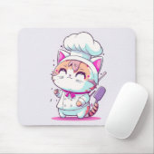 Niedlich Happy Baker Konditorei Koch Cat Kitten | Mousepad (Mit Mouse)