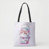 Niedlich Happy Baker Konditorei Koch Cat Kitten | Tasche (Vorderseite)
