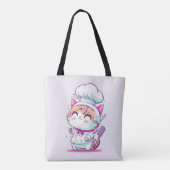 Niedlich Happy Baker Konditorei Koch Cat Kitten | Tasche (Rückseite)